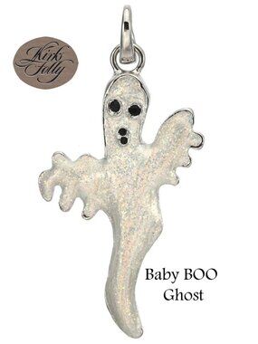 Kirks Folly 𝑩𝒂𝒃𝒚 𝑩𝒐𝒐 𝑮𝒉𝒐𝒔𝒕 Open Ring Charm Silvertone Halloween